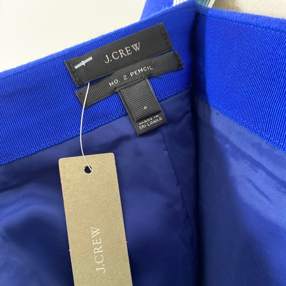 100% wool blue j crew no 2 pencil skirt - Picture 4 of 4